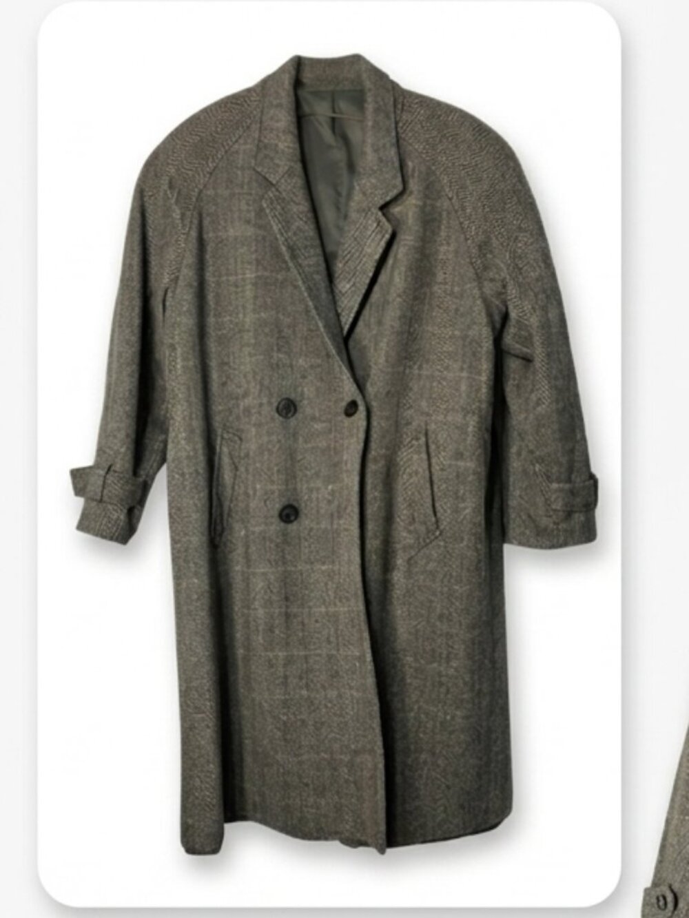 Vintage 80s Milanoza Collection long tweed overcoat XL
